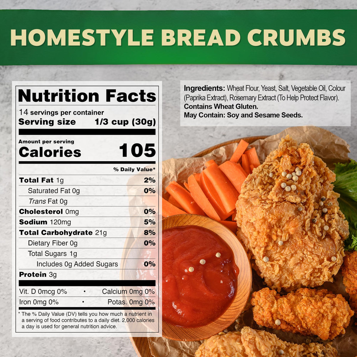 Osem Golden Crisp Bread Crumbs bake evenly for crispy oven dishes.