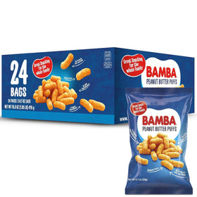 Osem Gratify Bamba puffs bag front, kid-friendly on-the-go snack.