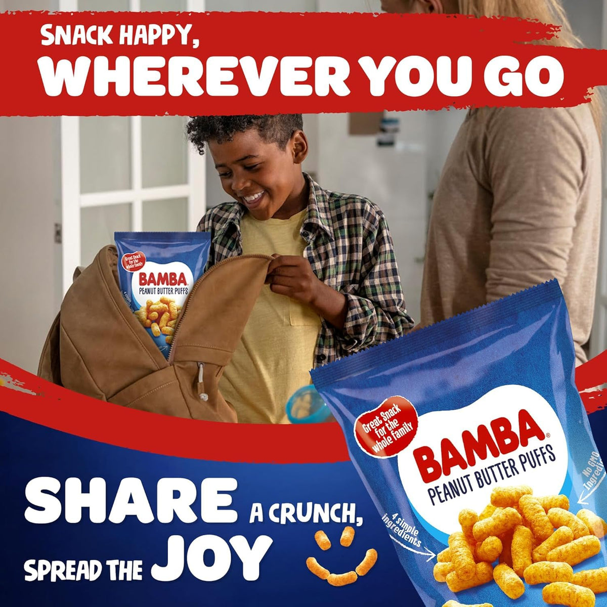Osem Gratify Bamba puffs kids snack on the go.