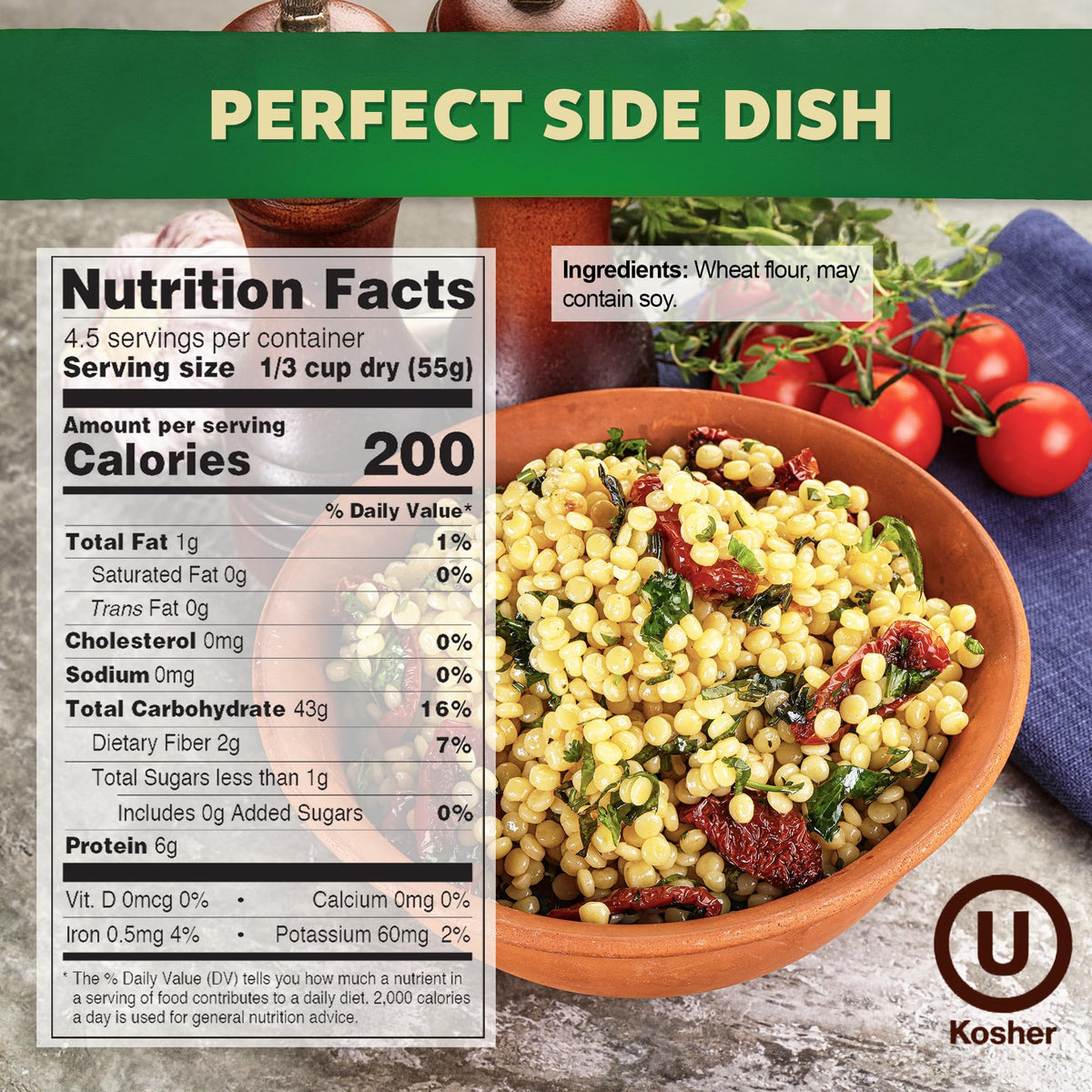 Osem Israeli pearl couscous cooking steps image, quick and easy weeknight preparation.