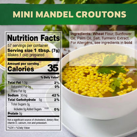 Osem Mini Croutons soup accent provides a light, toasty crunch.