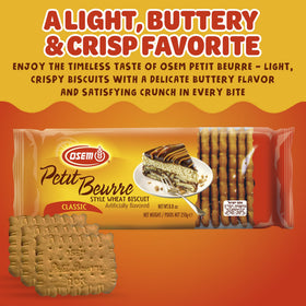 Osem Petit Beurre closeup highlighting buttery, crisp texture.