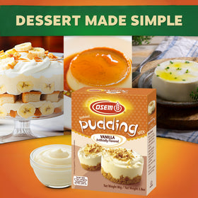 Osem vanilla pudding used as a cake filling for quick layered desserts
