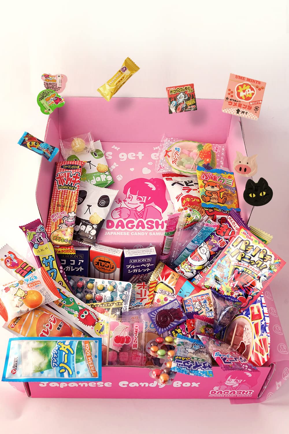 OSK 55-piece assortment close-up showcasing diverse chocolates and gummies.