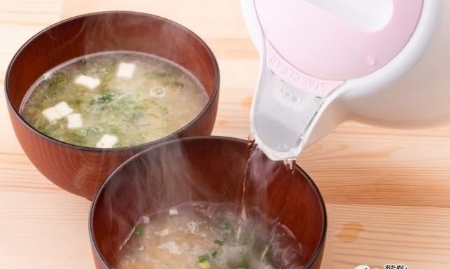 OSK miso soup being poured hot water, ready in moments.