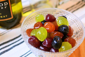 OSK Kororo muscat gummy close-up emphasizing juicy sweetness and bite-sized fun.