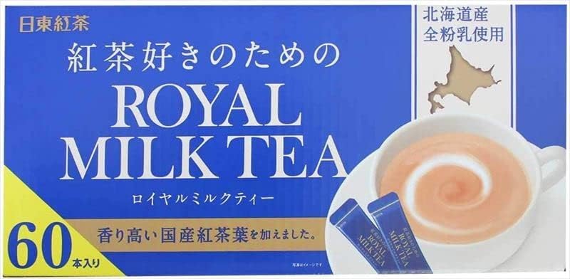 OSK Nitto Kocha Royal Milk Tea box with 60 sticks for quick, creamy beverages.
