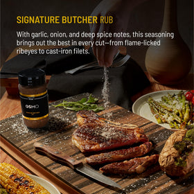 Osmo Signature Butcher Rub bottle for deep flavor and crust on grilling.