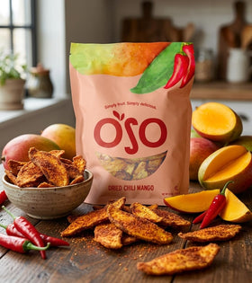 Oso Snacks simple ingredients mango hibiscus chili deliver vibrant flavor with minimal additives.