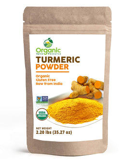 OSR Organic Turmeric Powder in a resealable kraft bag preserves freshness.