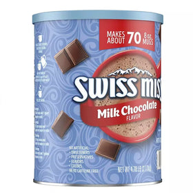 Oss Merchandise Swiss Miss cocoa canister yields about 70 servings for gatherings.