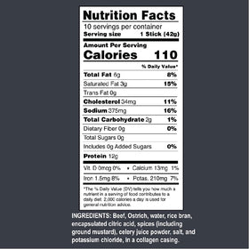 Ostrim pepper beef-ostrich snack-stick single-stick ready to snack.