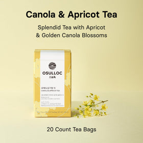 Osulloc canola apricot flower closeup highlights delicate floral aroma.