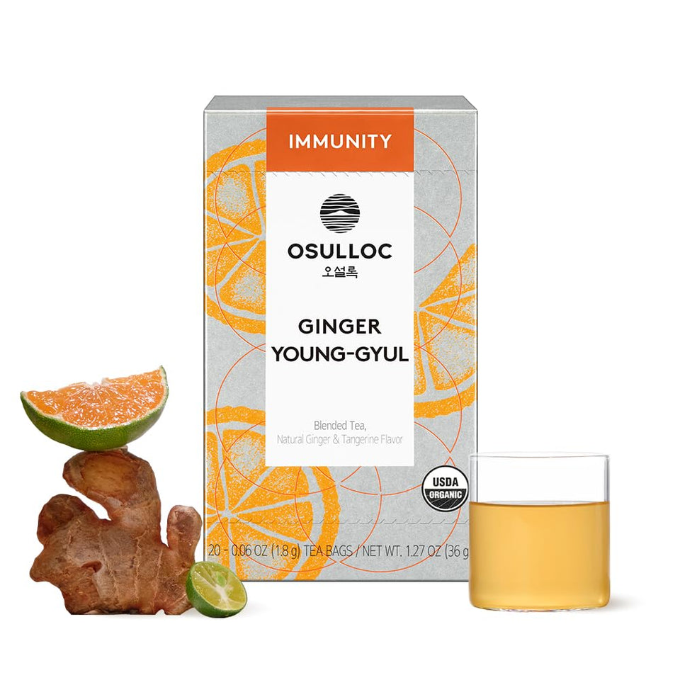 Osulloc Ginger Young-Gyul tea pack with warming citrus aroma for daily balance.