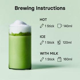 Hot preparation with Osulloc matcha stick yielding warm tea