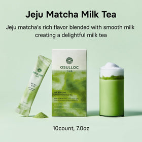 Osulloc Jeju Matcha Milk Tea stick poured into water to mix quickly