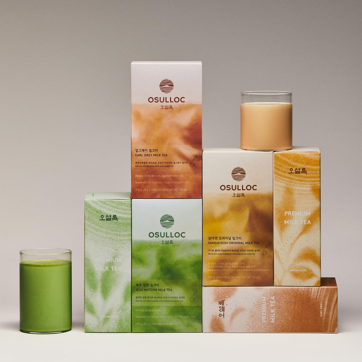 Milk-based Osulloc matcha stick preparation for extra creaminess