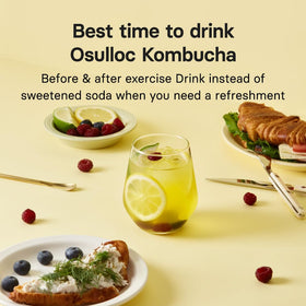 Osulloc Kombucha Calamango enjoying a relaxing moment at home; great anytime refreshment