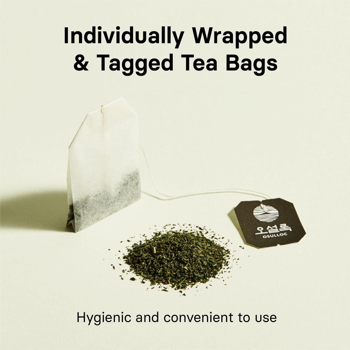 Osulloc premium blend reveals gentle floral notes paired with green tea.