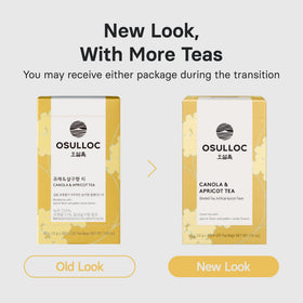 Osulloc steaming tea bag illustrates quick hot brew ready in minutes.