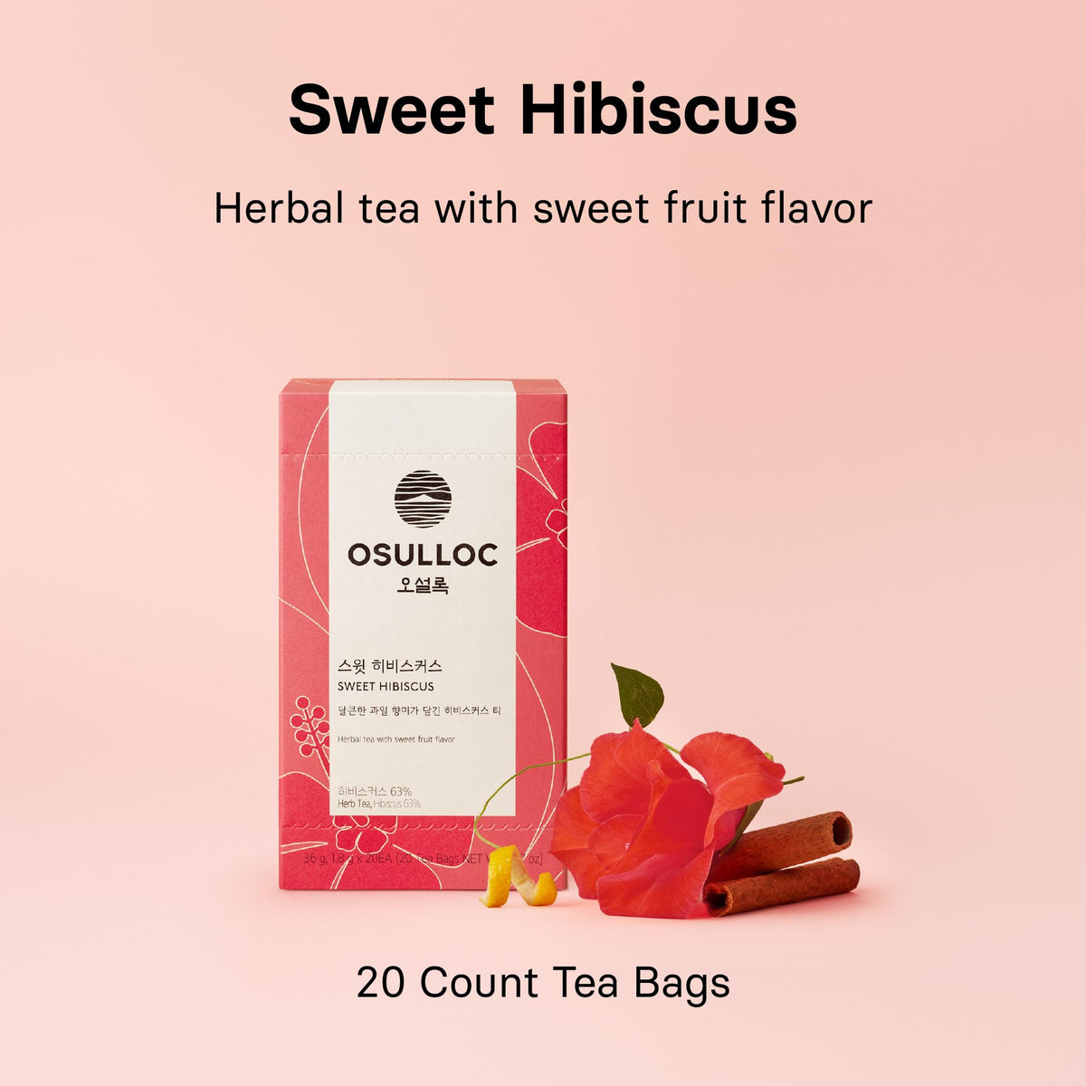 Osulloc decaffeinated pyramid tea bags deliver caffeine-free refreshment.
