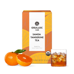 Osulloc Tangerine Blossom Tea bag closeup highlighting citrus aroma and flavor potential