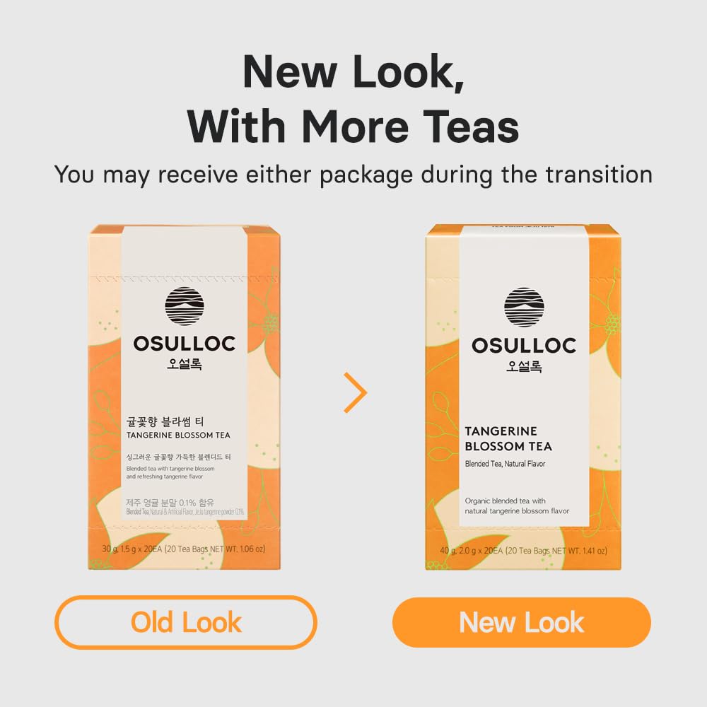 Osulloc Tangerine Blossom Tea bags grouped for easy brewing