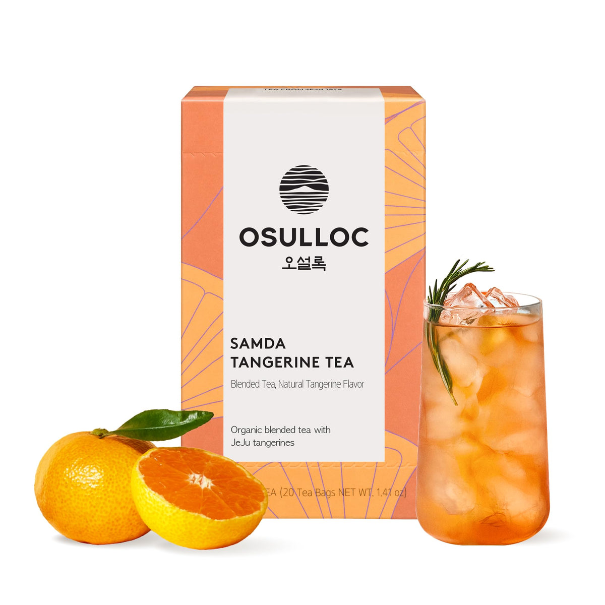 Osulloc Tangerine Tea bags show fresh Jeju flavor for iced drinks.