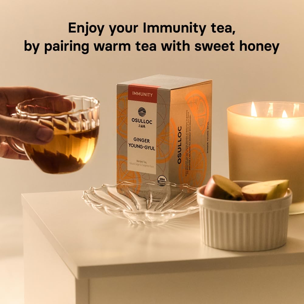 Tea tin featuring Osulloc branding promotes a seasonal wellness ritual.