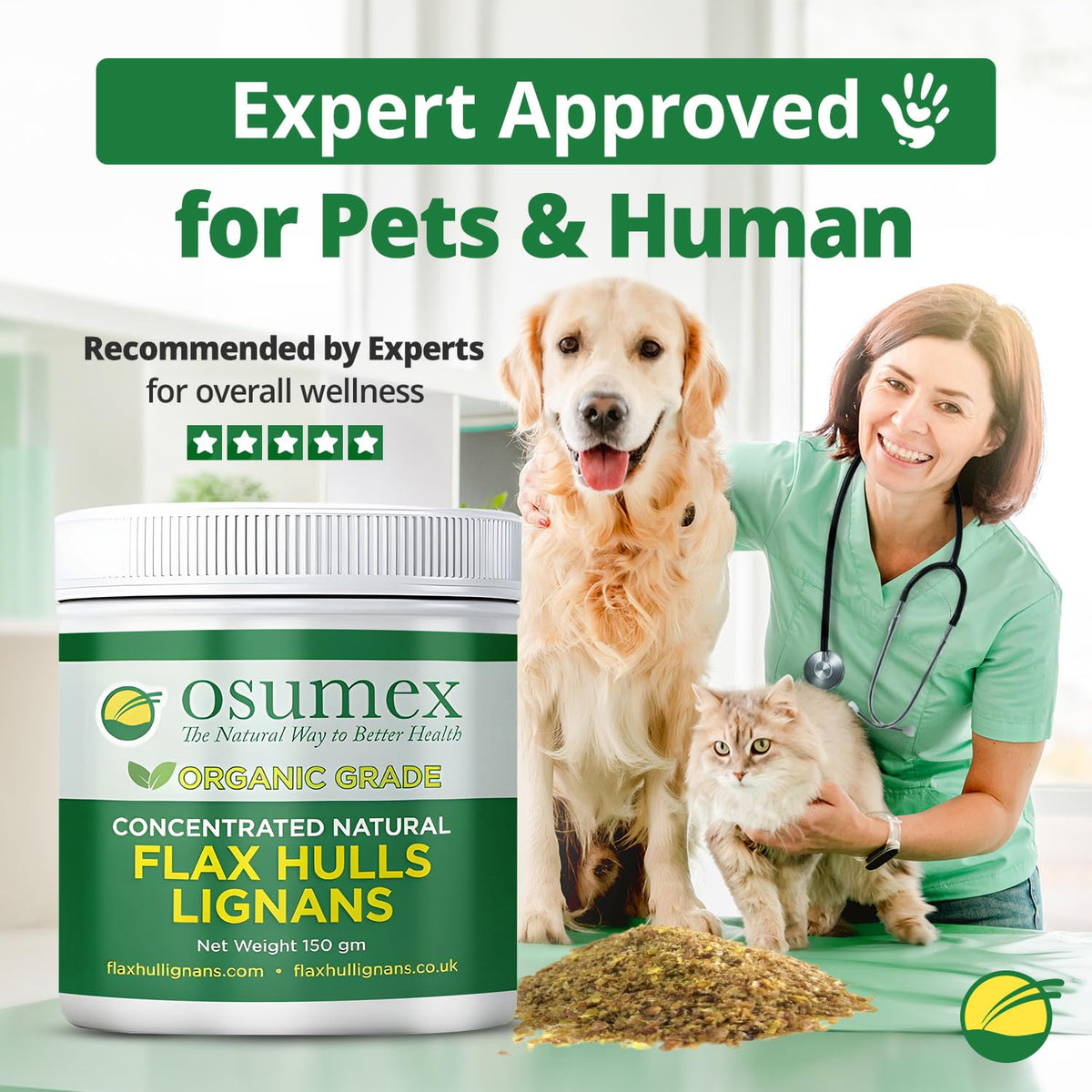 Osumex flax hull powder blended in smoothie for natural energy