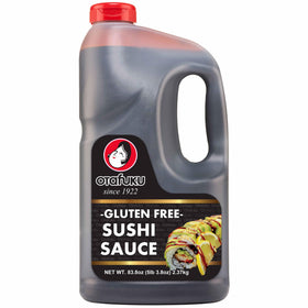Otafuku gluten free eel sauce bottle close-up shows rich glaze for sushi
