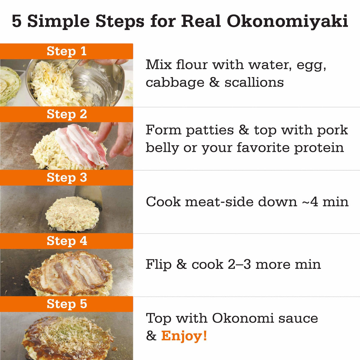 Otafuku Okonomiyaki flour ingredients — premium base with quality ingredients.