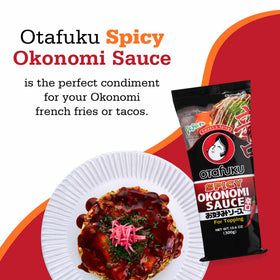 Otafuku Spicy Okonomi Sauce on fries for a bold twist