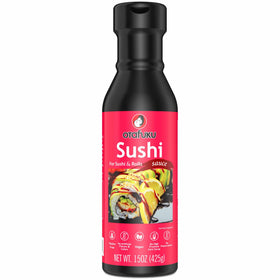 Otafuku Sushi Eel Sauce bottle ready to glaze sushi at home.