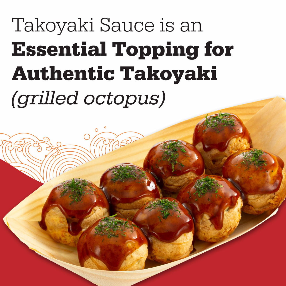 Otafuku Takoyaki Sauce dipping-bowl—perfect for dipping takoyaki and crispy snacks