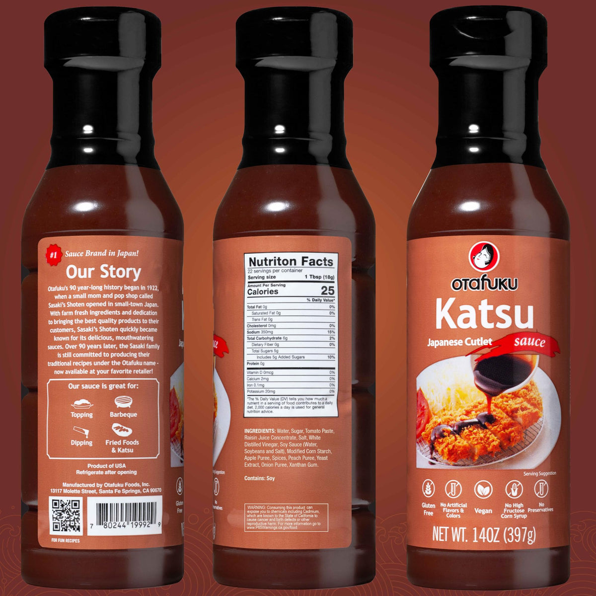 Otafuku Tonkatsu Sauce served with fried chicken for versatility.