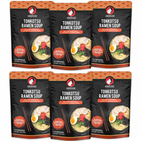 OTAFUKU Tonkotsu ramen broth packaging shows six-pack convenience for quick meals.