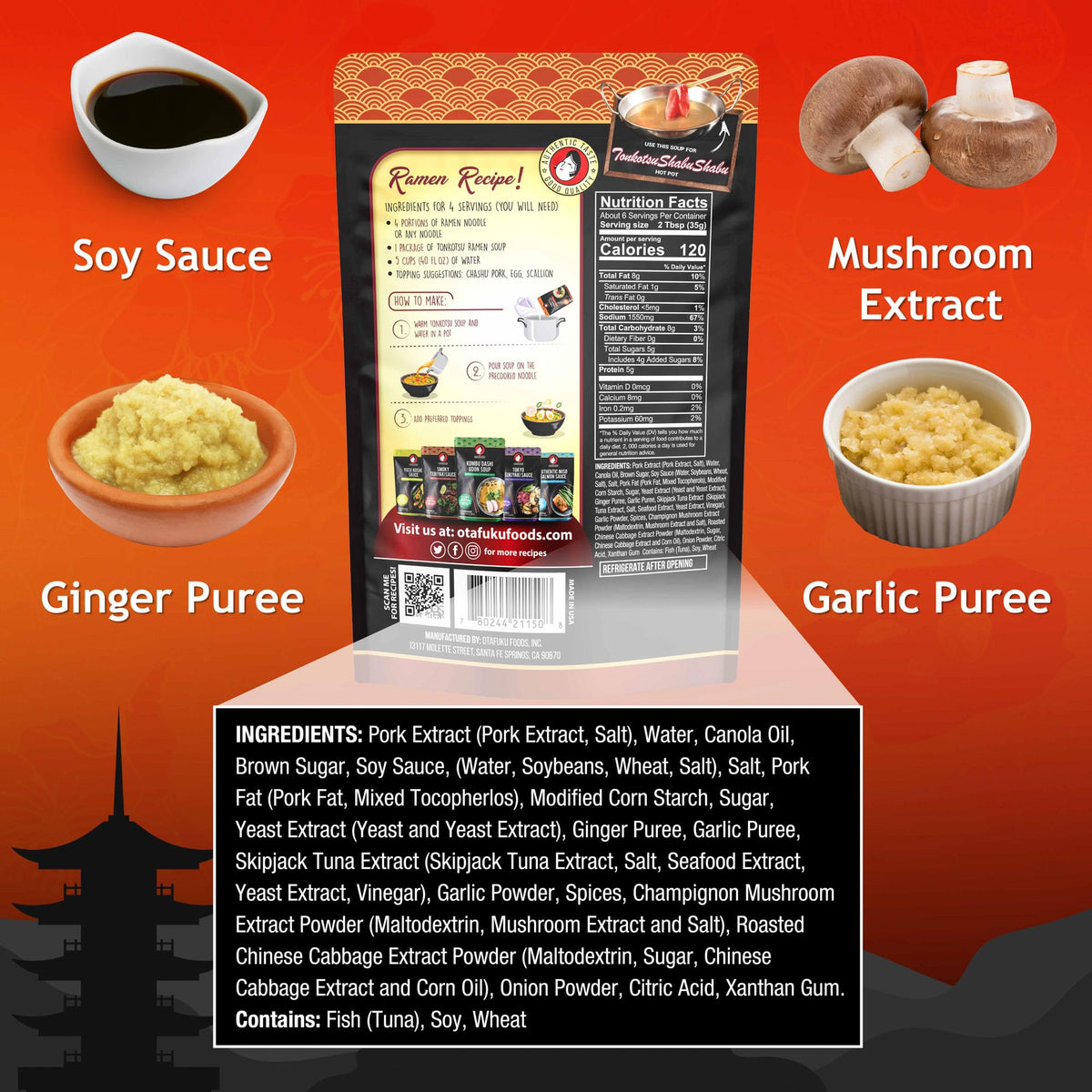 Heating OTAFUKU Tonkotsu broth concentrate on the stove for fast ramen.
