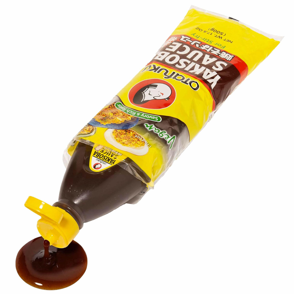 Otafuku Yakisoba Sauce bottle provides about 14 servings for multiple meals.