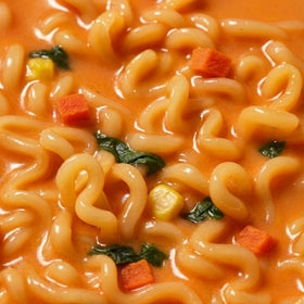 OTOKI Cheesy Ramen noodles close-up shows springy texture for perfect bite.