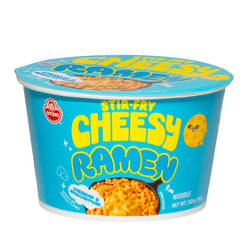 OTOKI Cheesy Stir-Fry Ramen Bowl close-up of creamy cheddar-mascarpone sauce for quick meals.