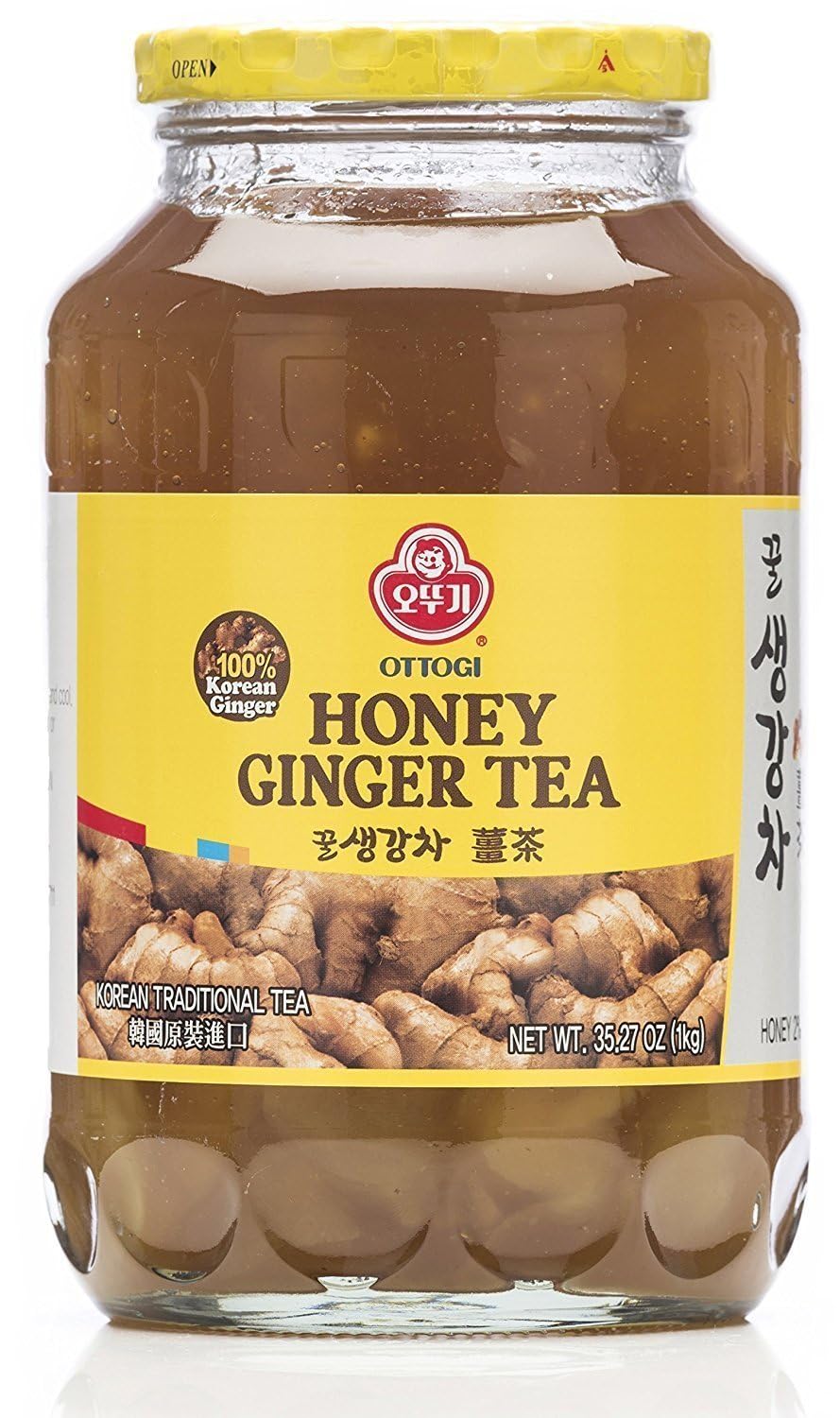 OTOKI Honey Ginger Tea bottle 1kg with real ginger and honey for cozy hot drinks.