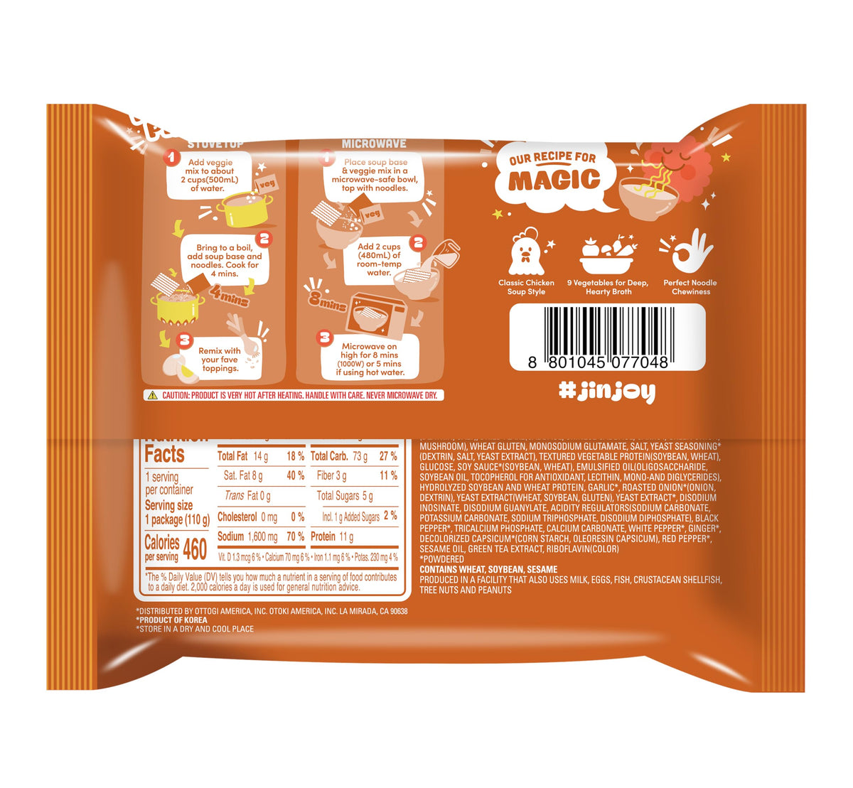 OTOKI Jin Ramen pack of 4 convenient servings.