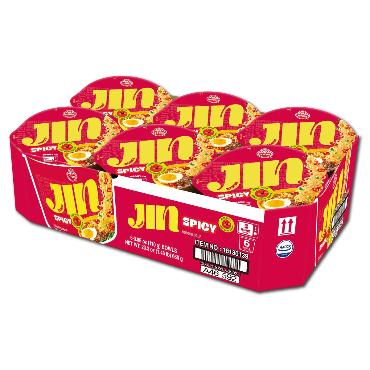 OTOKI Jin Ramen Spicy Bowl steaming, bold aroma and ready-to-eat appeal.