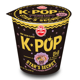 OTOKI K-POP Star's Secret Cup Noodle Beef Udon cup front view, low-calorie comfort in minutes.