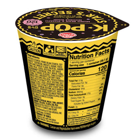 OTOKI K-POP Star's Secret Cup Noodle Beef Udon ingredients close-up highlights mung bean texture.