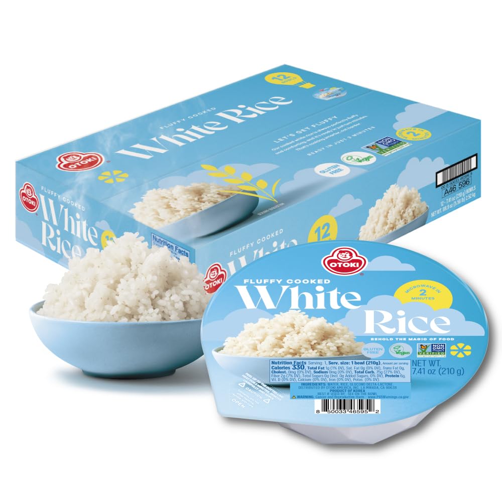 OTOKI Korean cooked white rice pack of 12 bowls, convenient ready-to-eat solution.