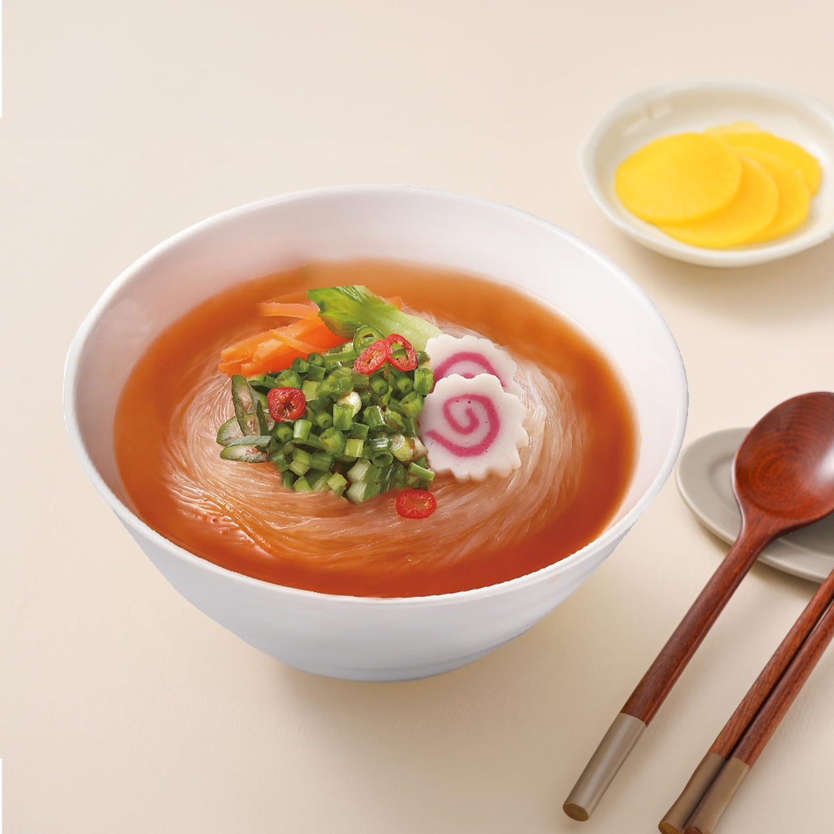 Bold kimchi beef broth delivers spicy, savory Korean-inspired flavor