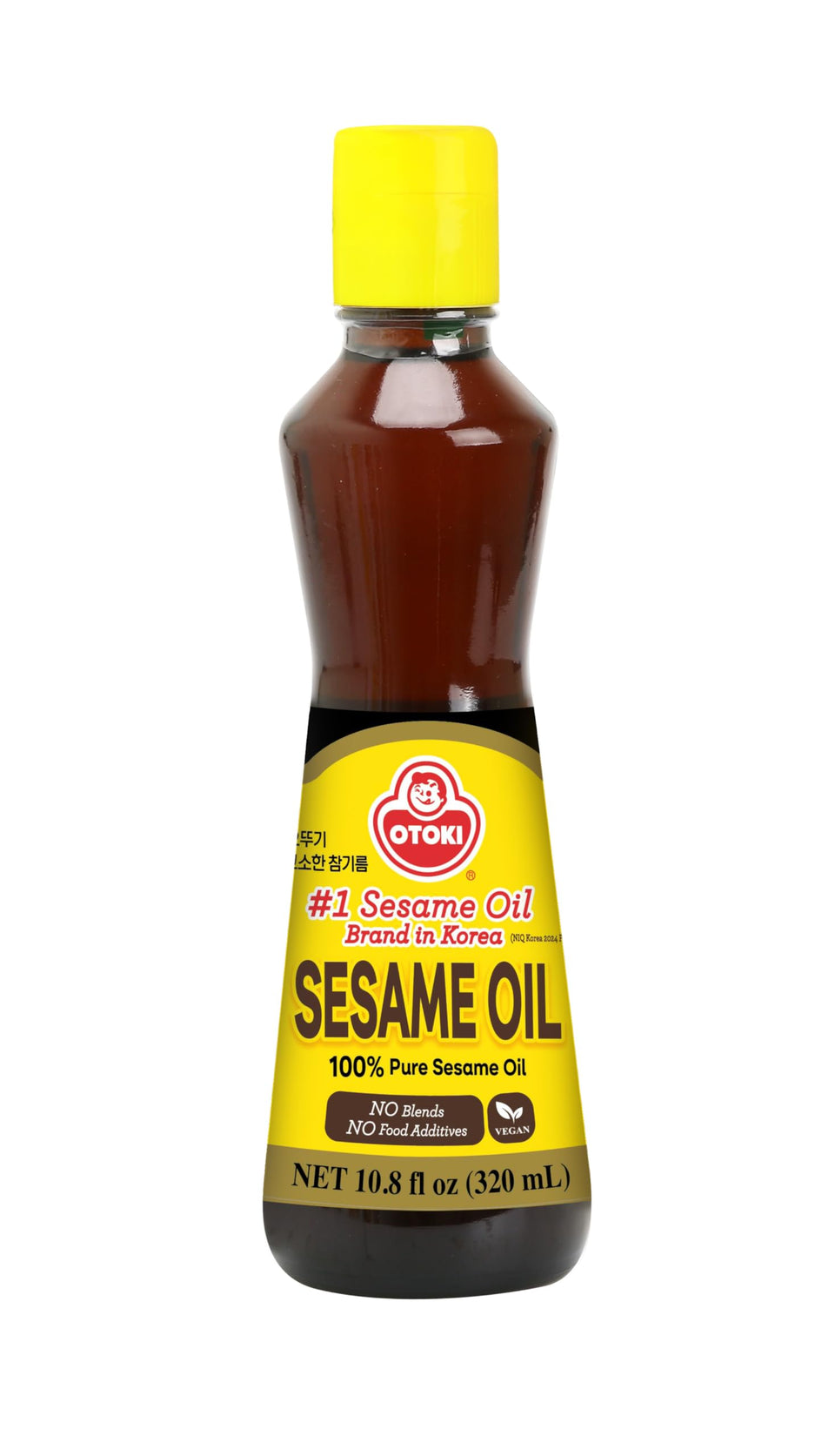 OTOKI roasted sesame oil bottle adds nutty aroma to bibimbap and vegetables