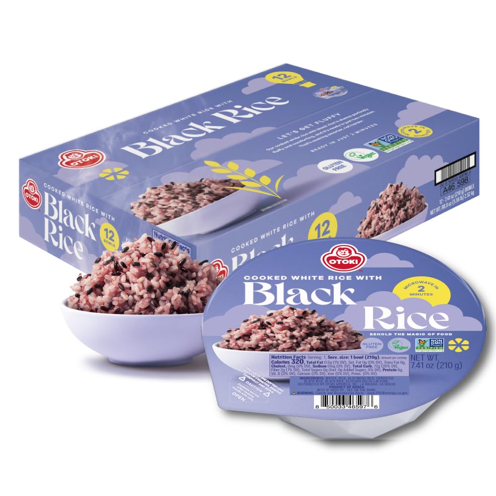 OTOKI sprouted black rice pack showing a convenient 12 pack
